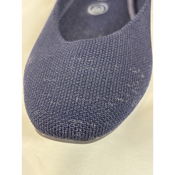 Rothy's The Square Toe Flats Navy Blue Size 8 Heel Stripe Accent Ballet Washable - Picture 8 of 14